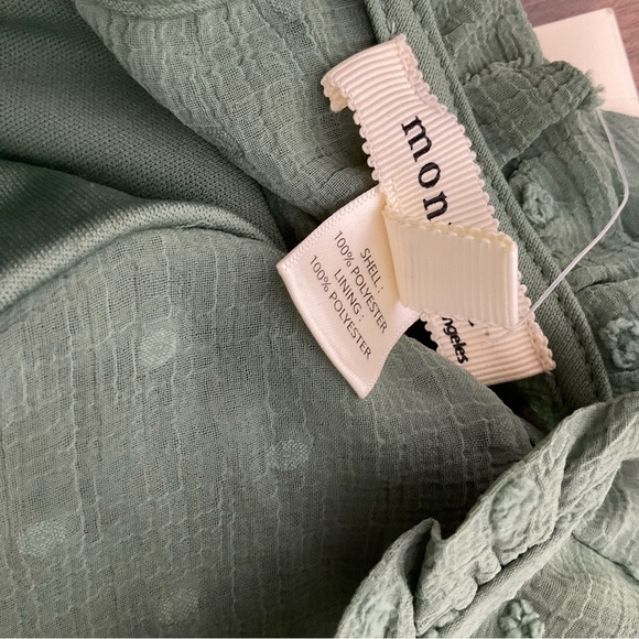 NWT | Monteau Midi Dress | Tiered | Knee Length | Green | Sleeveless | Small - Picture 11 of 12